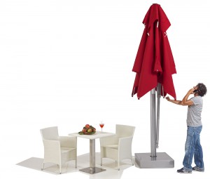 How tall is a side arm parasol?