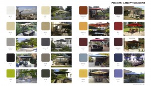 Colour options for our side arm parasols