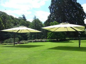 Two Large Umbrellas