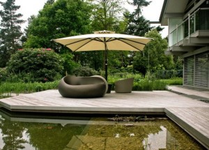 Luxury side arm Parasol with Furniture