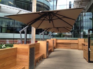 Toscana Commercial Side Arm Parasol Hazel - Wells Umbrellas