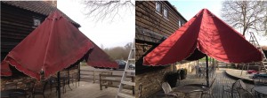 Cleaning Large Umbrellas